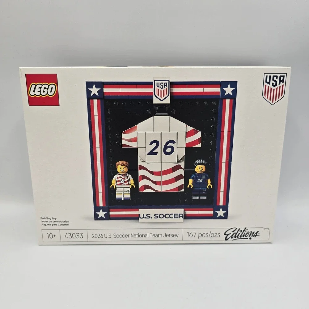 LEGO 43033 2026 U.S. Soccer National Team Jersey 167pc Set 2 Minifigures NEW